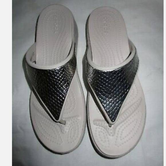 CROCS DUAL COMFORT Arch Support, SANDALS , FLATS sz. 10W - Picture 5 of 6